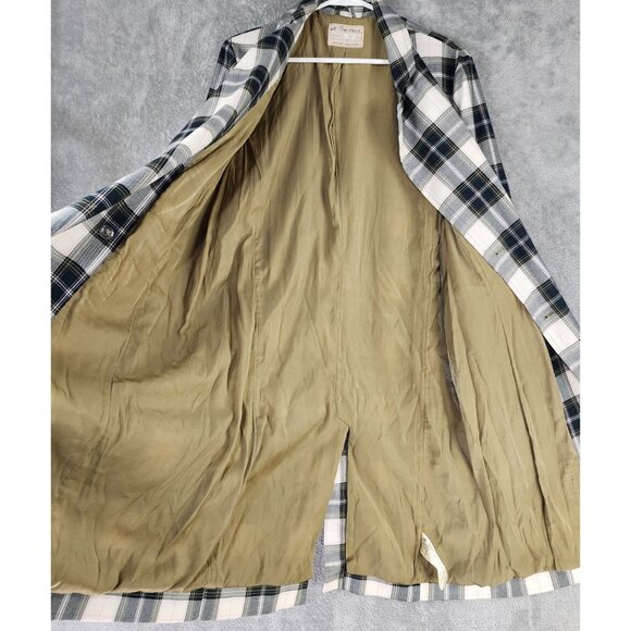 We The Free Jacket Womens Small Green Plaid Button Up Freddie Long Line Blazer - Picture 3 of 14